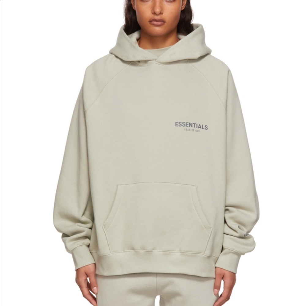 SOLD LINDA Fear of God UNISEX Green / Concrete hoodie receipt avail LAST ONE - Picture 8 of 8